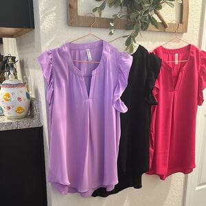 Maurices Purple Ruffled Sleeveless Blouse
